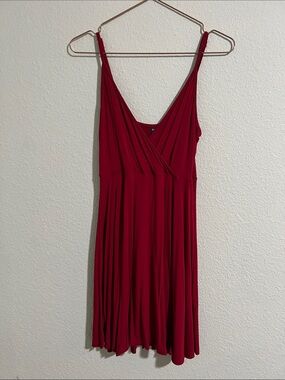 SHEIN Wine-Red Surplice Mini Dress
